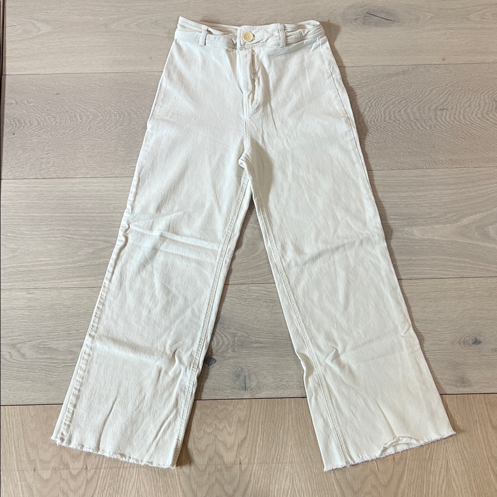 Cream high rise jeans